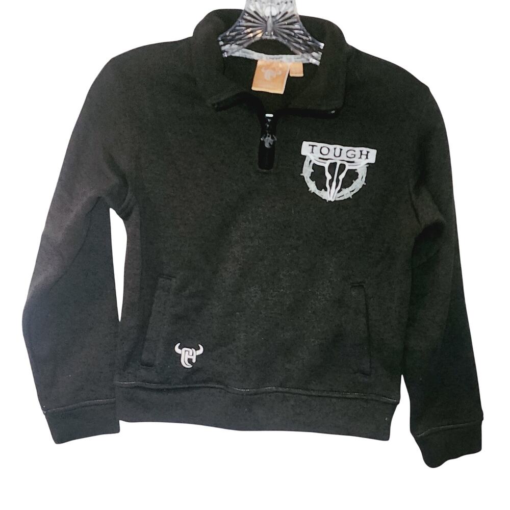 Cowboy Hardware Tough Youth Skull Barbwire Sweater Popover Pullover Size Small 6